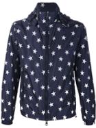 Moncler Star Print Jacket, Men's, Size: 4, Blue, Polyamide