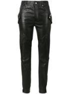 Alexander Mcqueen - Stretch Biker Trousers - Women - Cotton/lamb Skin/spandex/elastane - 40, Black, Cotton/lamb Skin/spandex/elastane