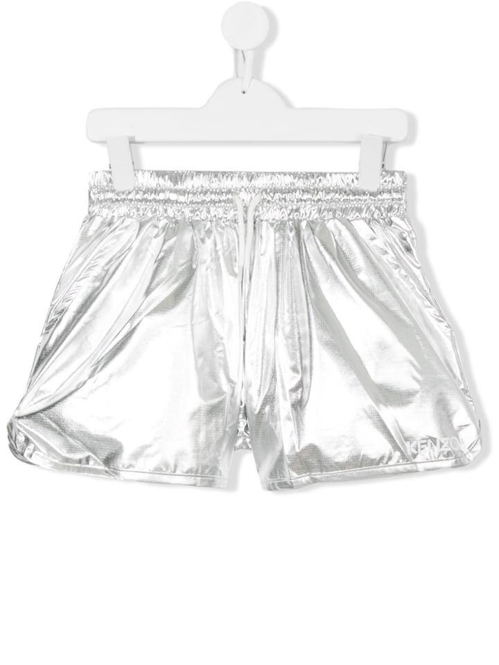 Kenzo Kids Drawstring Waist Shorts - Metallic