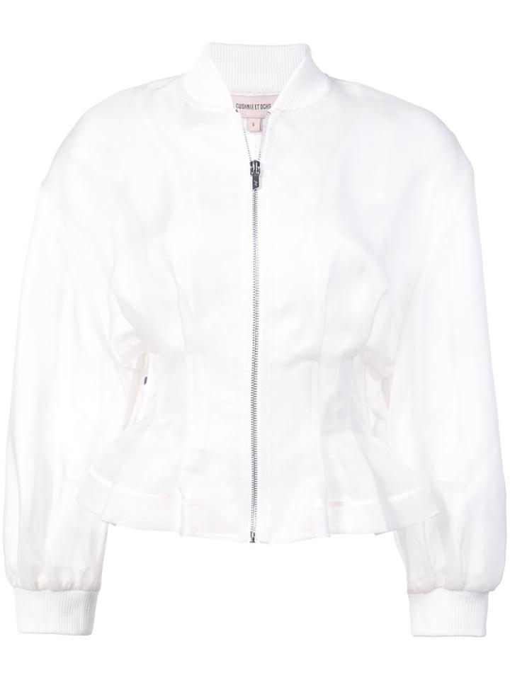 Cushnie Et Ochs Cropped Structured Sleeve Jacket - White