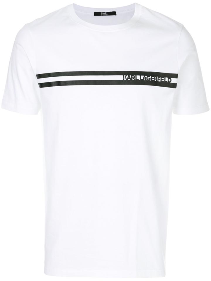 Karl Lagerfeld Logo Stripe T-shirt - White