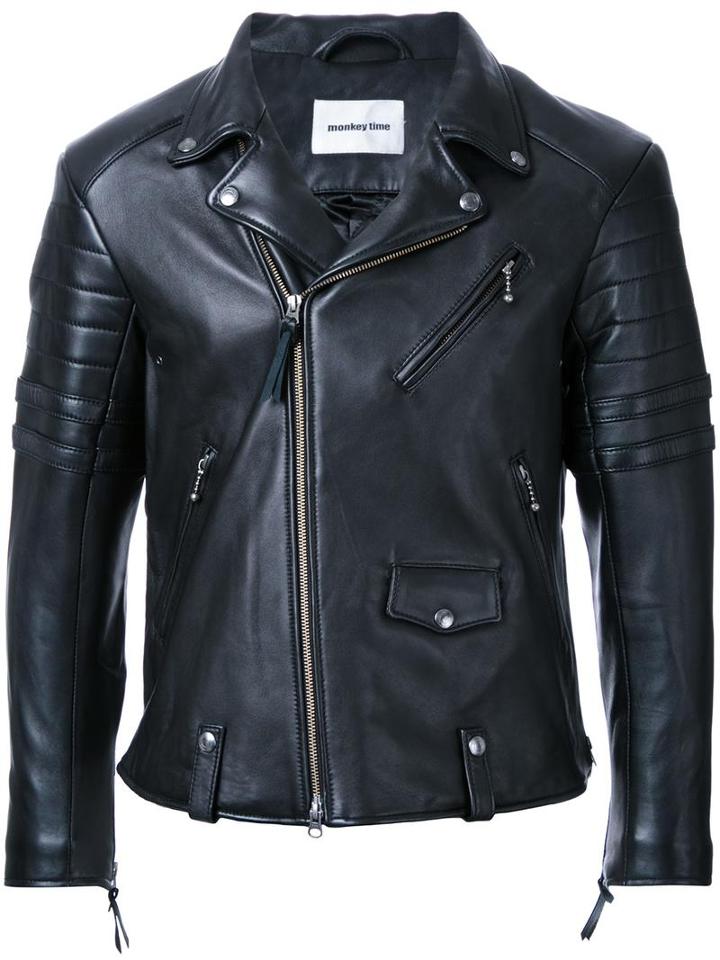 Monkey Time Moto Jacket, Men's, Size: Small, Black, Leather