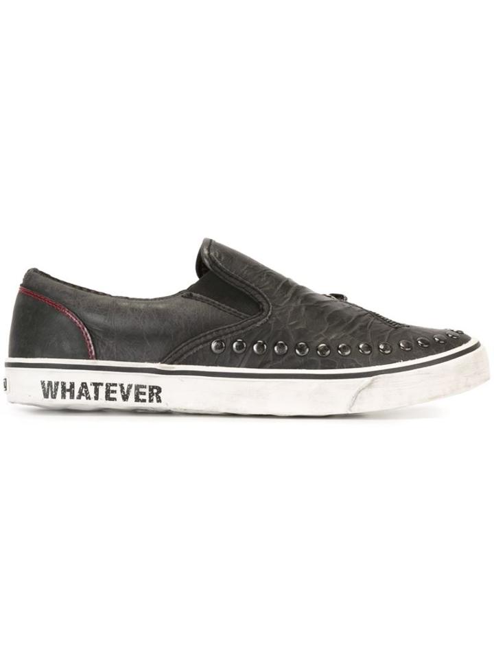 Diesel Zipped Studded Slip-on Sneakers