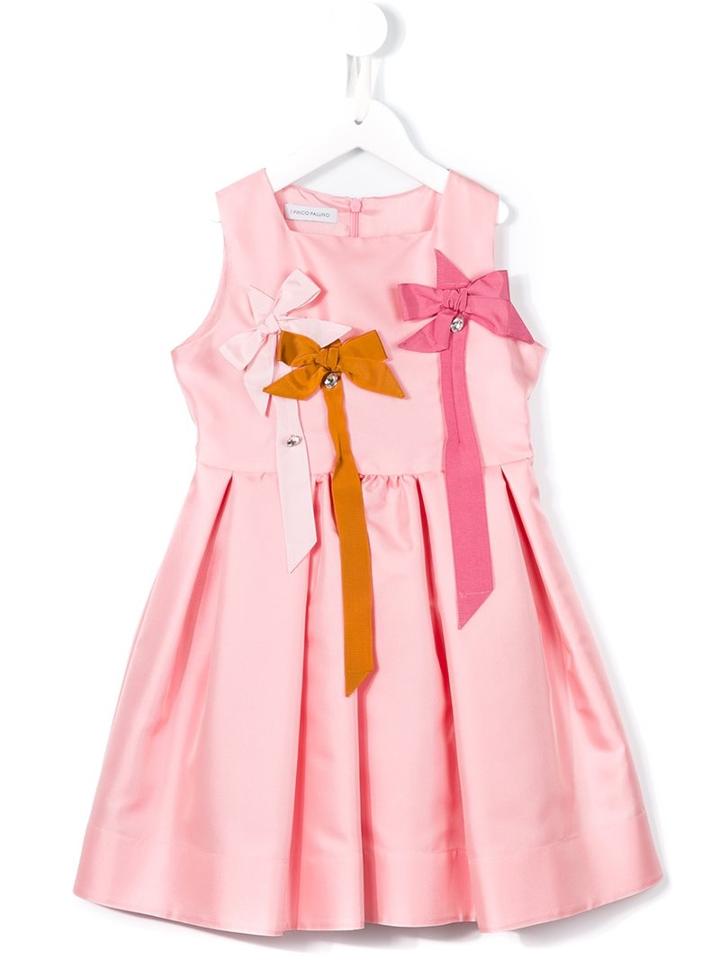 I Pinco Pallino Bow Detailed Dress, Girl's, Size: 8 Yrs, Pink/purple