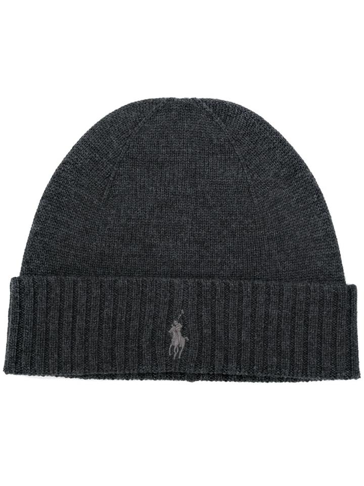 Polo Ralph Lauren Embroidered Logo Beanie - Grey