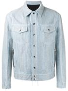 Balmain Embellished Denim Jacket, Men's, Size: Medium, Blue, Cotton/polyester/rayon