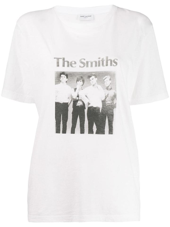 Saint Laurent The Smiths-print T-shirt - White