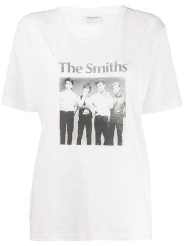 Saint Laurent The Smiths-print T-shirt - White