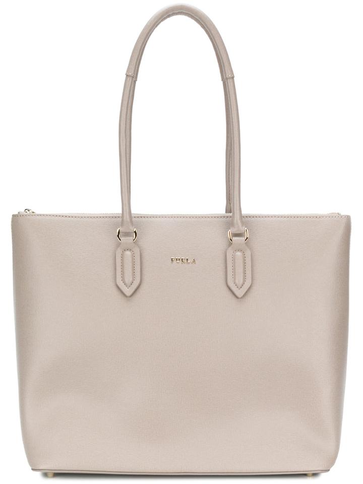 Furla Front Logo Tote Bag - Grey