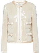 Miu Miu Embellished Fitted Jacket - Neutrals