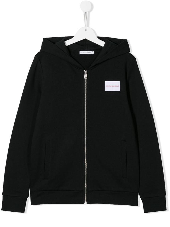 Calvin Klein Kids Logo Patch Hoodie - Black
