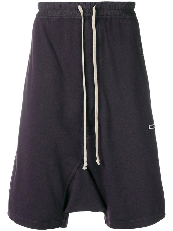 Rick Owens Drkshdw Oversized Drop-crotch Shorts - Blue