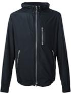 Officine Generale Hooded Zip Jacket, Men's, Size: Medium, Blue, Polyester