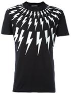 Neil Barrett 'lightning Bolt' T-shirt, Men's, Size: Medium, Black, Cotton