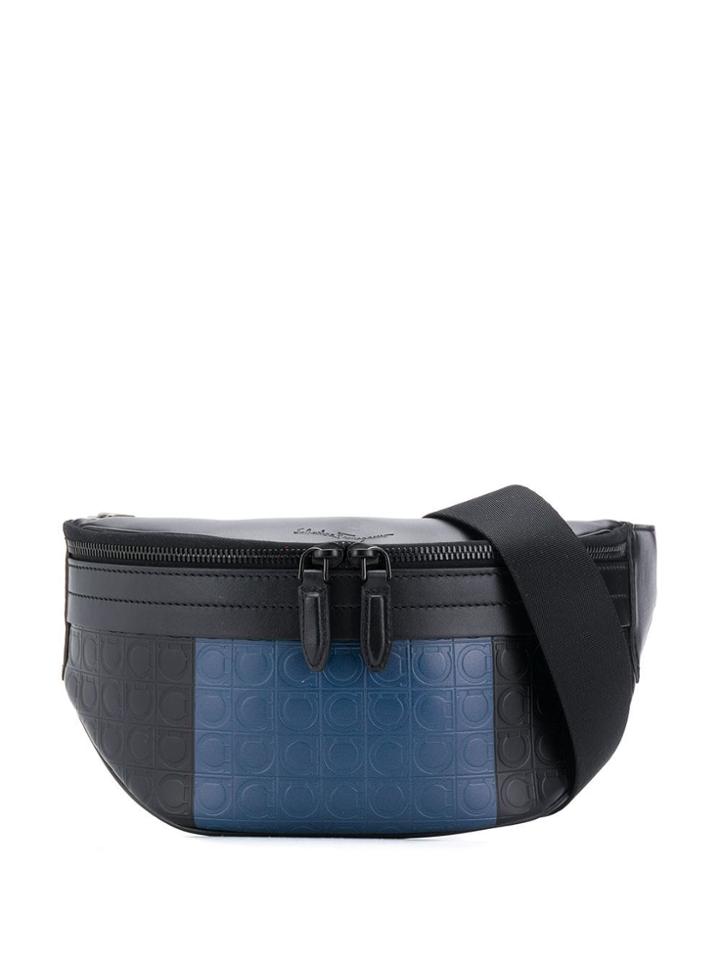 Salvatore Ferragamo Embossed Gancio Belt Bag - Black