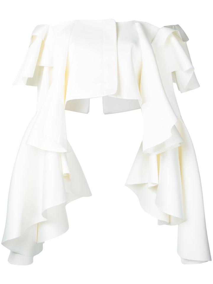 Robert Wun - Double Sided Top - Women - Polyester - 10, Nude/neutrals, Polyester