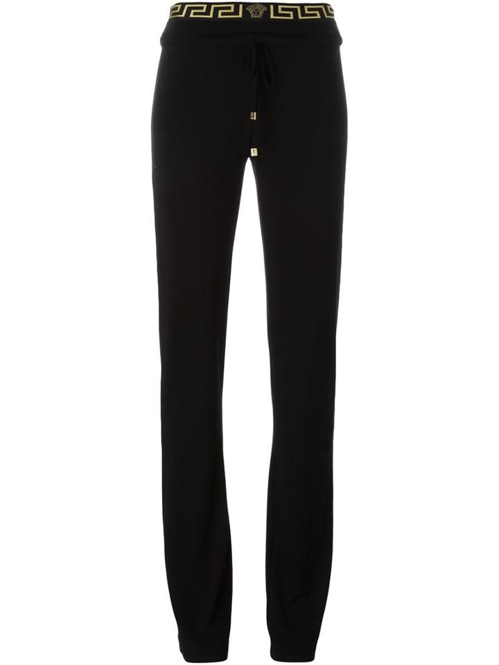 Versace Medusa Track Trousers, Women's, Size: 42, Black, Viscose/spandex/elastane