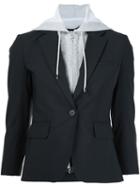 Veronica Beard Layered Hooded Blazer, Women's, Size: 2, Black, Cotton/polyester/spandex/elastane/virgin Wool