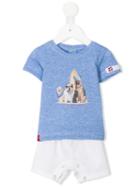 Lapin House - Dog Print Short Set - Kids - Cotton/spandex/elastane - 9 Mth, Blue