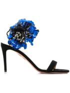 Aquazzura Disco Flower Sandals - Black