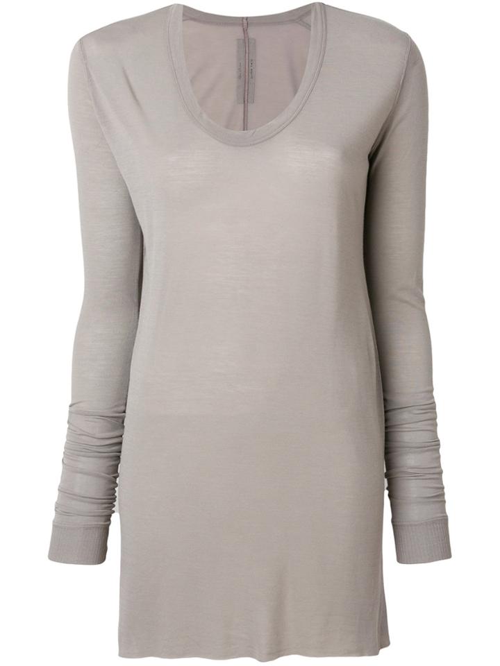 Rick Owens V-neck Top - Grey