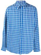 Martine Rose Wonky Plaid Shirt - Blue
