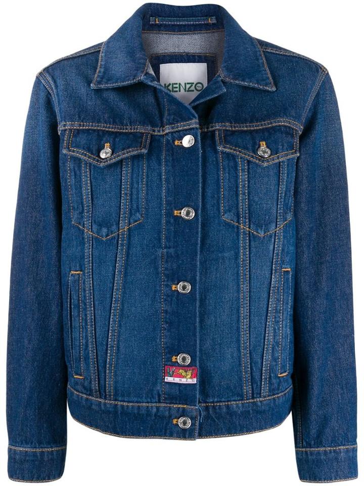 Kenzo Embroidered Denim Jacket - Blue