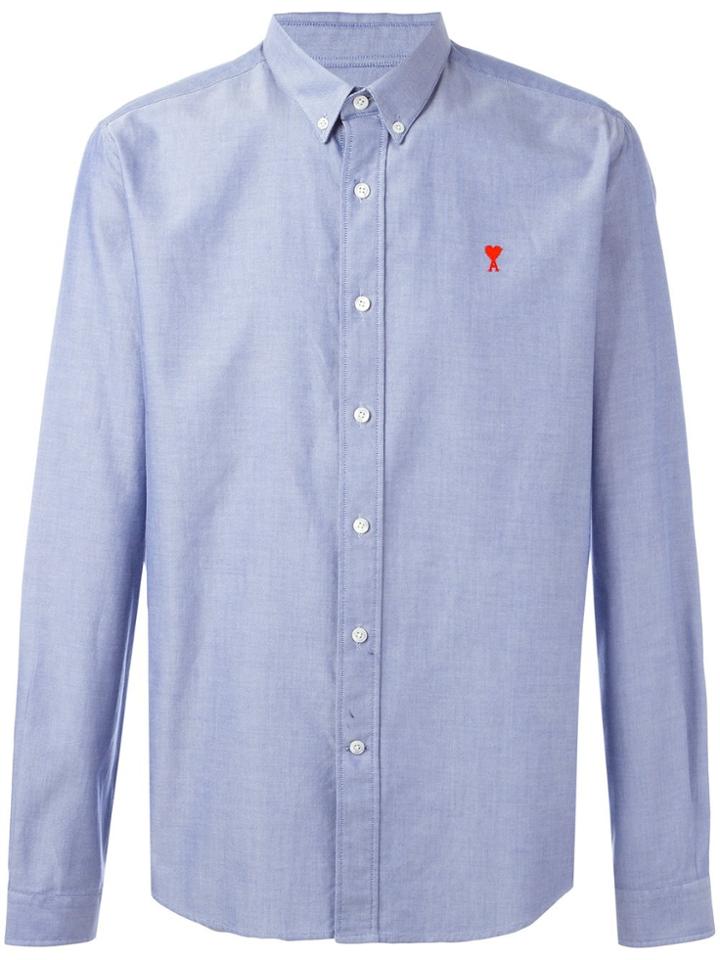 Ami Alexandre Mattiussi Ami De Coeur Embroidered Shirt - Blue