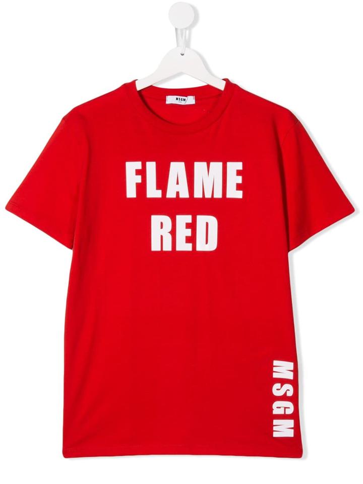 Msgm Kids Teen Printed T-shirt - Red