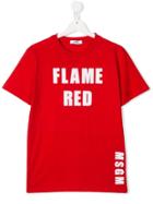 Msgm Kids Teen Printed T-shirt - Red