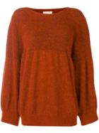 Fine Edge Round Neck Jumper - Brown