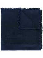 Armani Collezioni Woven Scarf, Men's, Blue, Modal/polyester/viscose