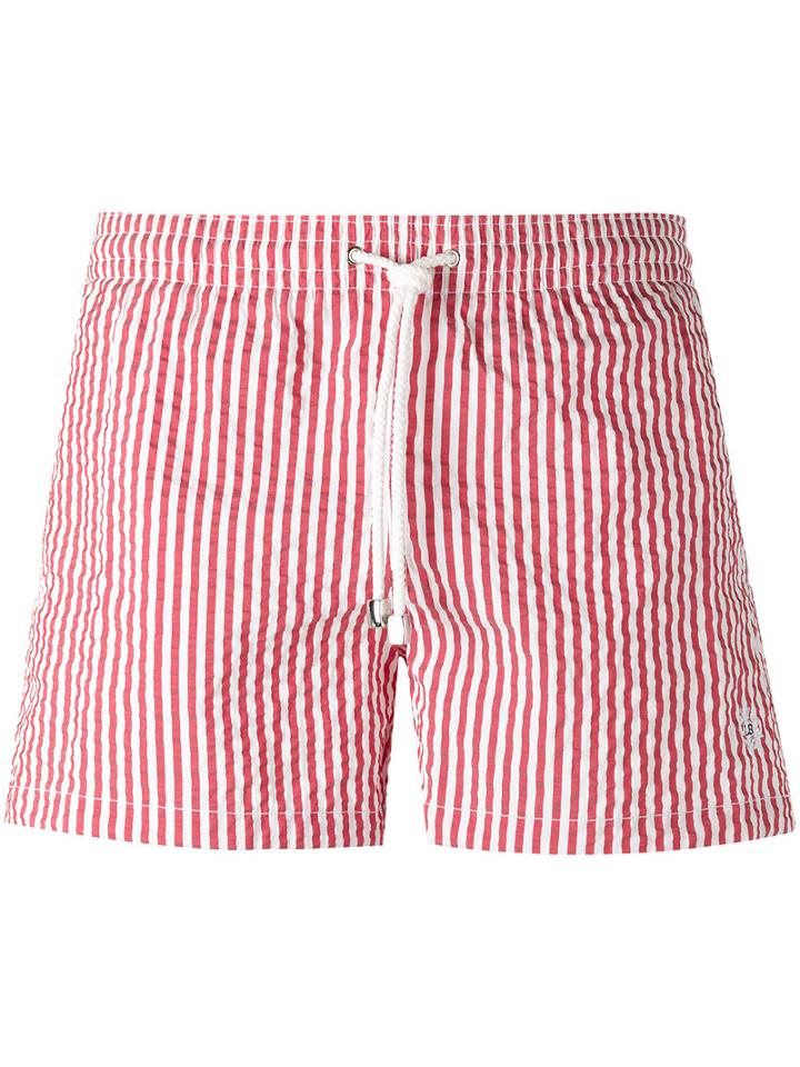 Borrelli - Striped Swim Shorts - Men - Polyamide/polyester/spandex/elastane - M, Red, Polyamide/polyester/spandex/elastane