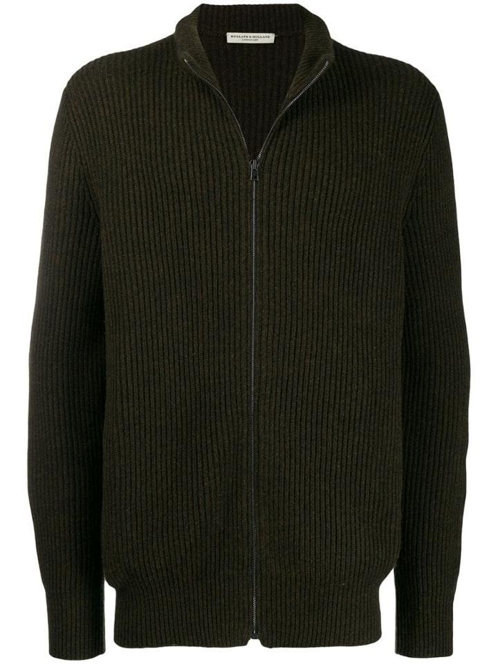 Holland & Holland Zipped Cardigan - Brown