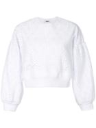 Msgm Eyelet Knitted Top - White