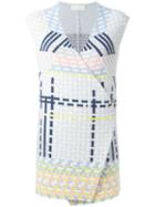Peter Pilotto Ottoman Knitted Gilet, Women's, Size: Medium, Blue, Polyamide/spandex/elastane/angora/wool