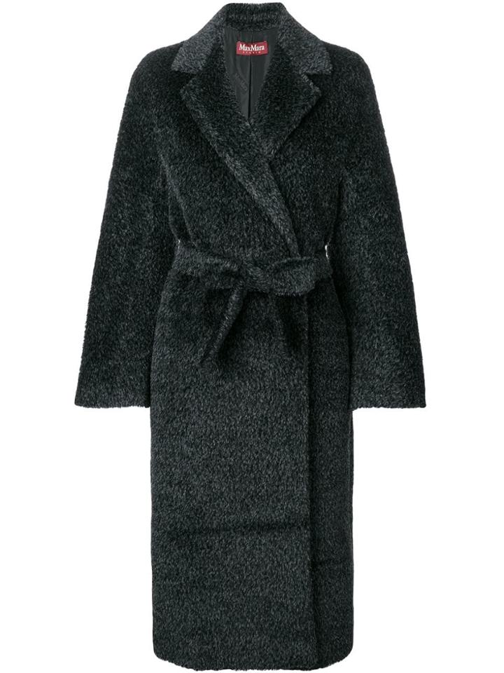 Max Mara Studio Belted Long Coat - Grey