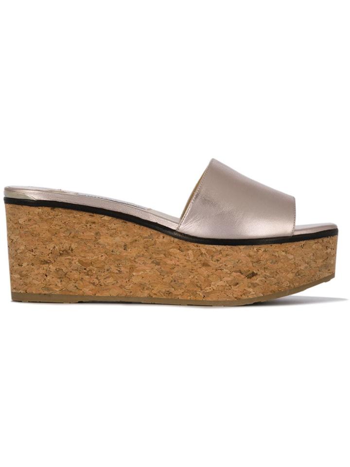 Jimmy Choo Deedee 80 Wedge Sandals - Metallic