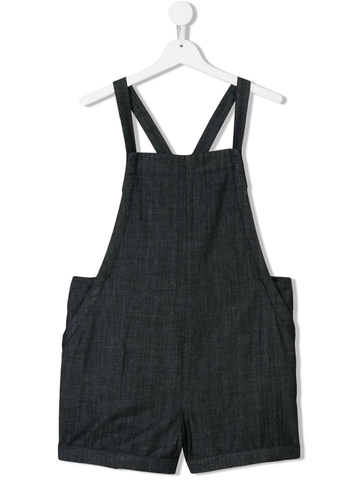 Dkny Kids Teen Back Logo Print Denim Playsuit - Blue