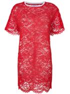 Ainea Lace T-shirt Dress - Red