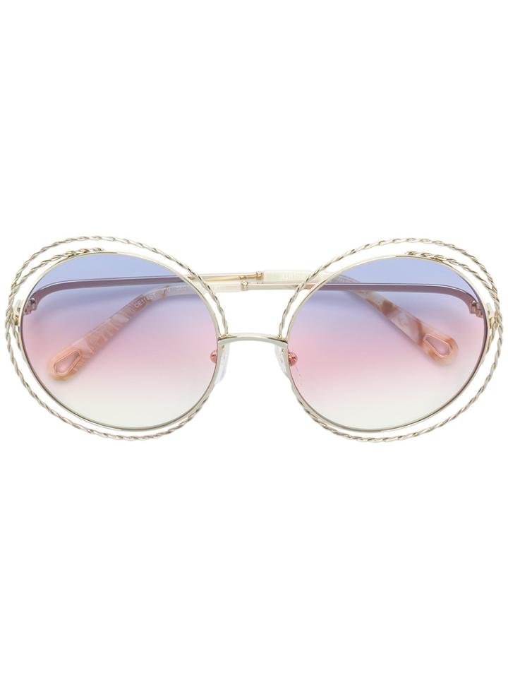 Chloé Eyewear Round Oversized Sunglasses - Metallic