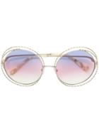 Chloé Eyewear Round Oversized Sunglasses - Metallic
