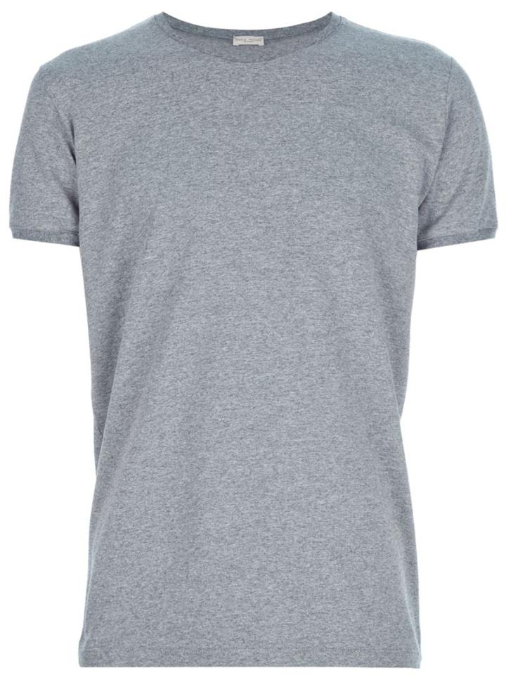 Paolo Pecora Classic T-shirt, Men's, Size: Large, Grey, Cotton/spandex/elastane
