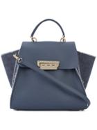 Zac Zac Posen - Floral Strap Tote - Women - Calf Leather - One Size, Blue, Calf Leather