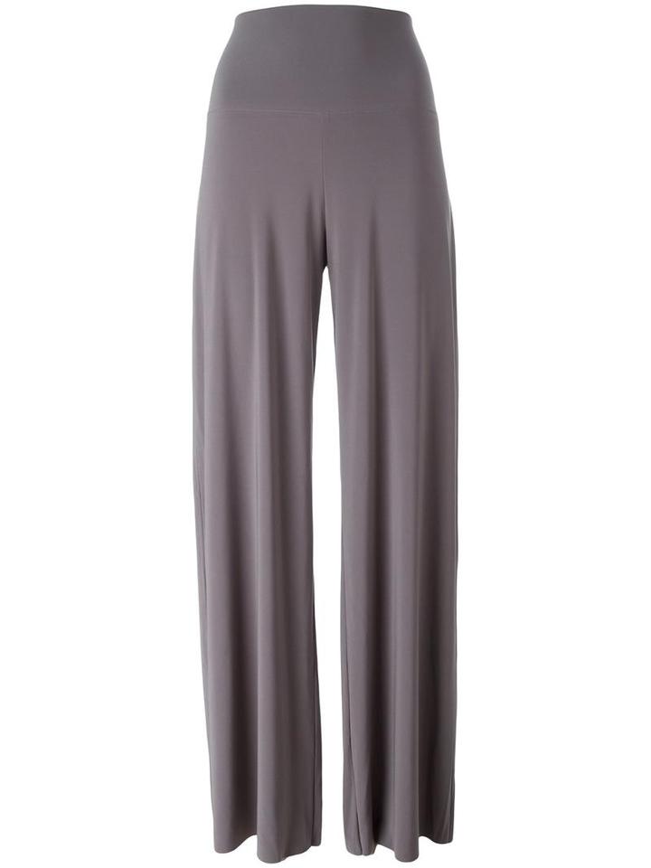 Norma Kamali Wide Leg Trousers, Women's, Size: Small, Grey, Polyester/spandex/elastane