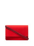Jacquemus Logo Chain-trimmed Leather Shoulder Bag - Red