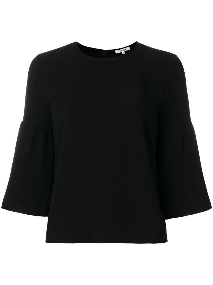 Ganni Bell Cuffs Blouse - Black