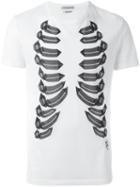 Alexander Mcqueen Rib Cage Print T-shirt, Men's, Size: Large, White, Cotton