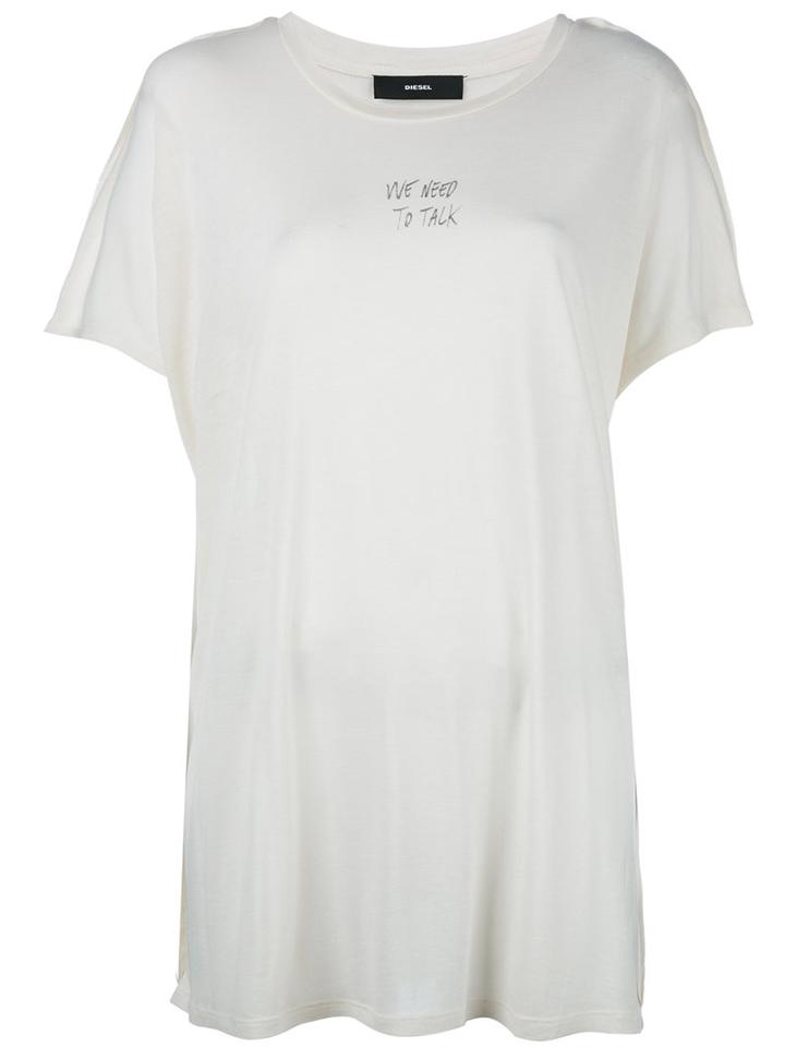 Diesel We Need To Talk T-shirt, Women's, Size: Medium, Nude/neutrals, Viscose