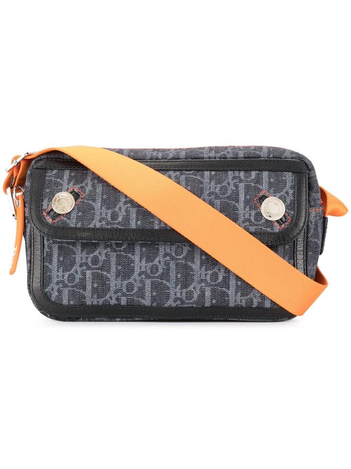 Christian Dior Vintage Flight Trotter Pattern Shoulder Bag - Blue